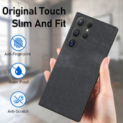 For Samsung Galaxy S25 Ultra 5G Vintage Leather PC Back Cover Phone Case(Black)