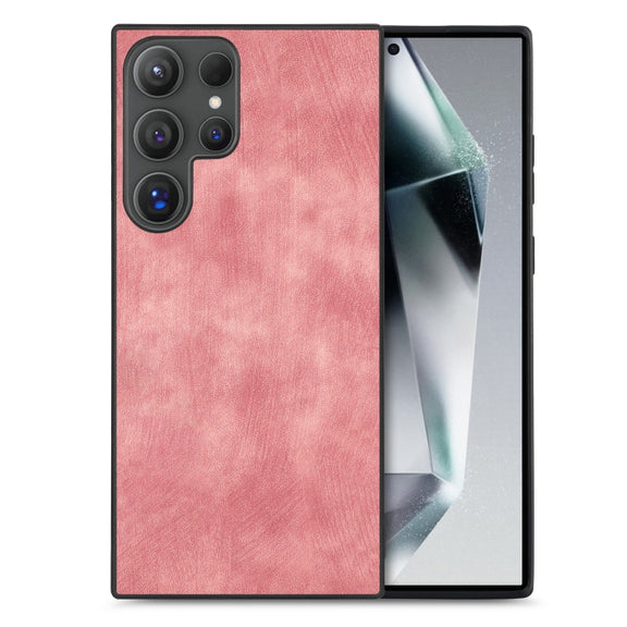 For Samsung Galaxy S25 Ultra 5G Vintage Leather PC Back Cover Phone Case(Pink)