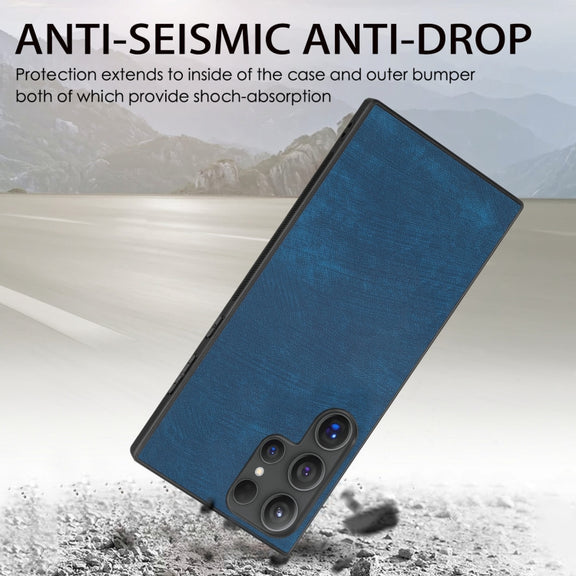 For Samsung Galaxy S25 Ultra 5G Vintage Leather PC Back Cover Phone Case(Blue)