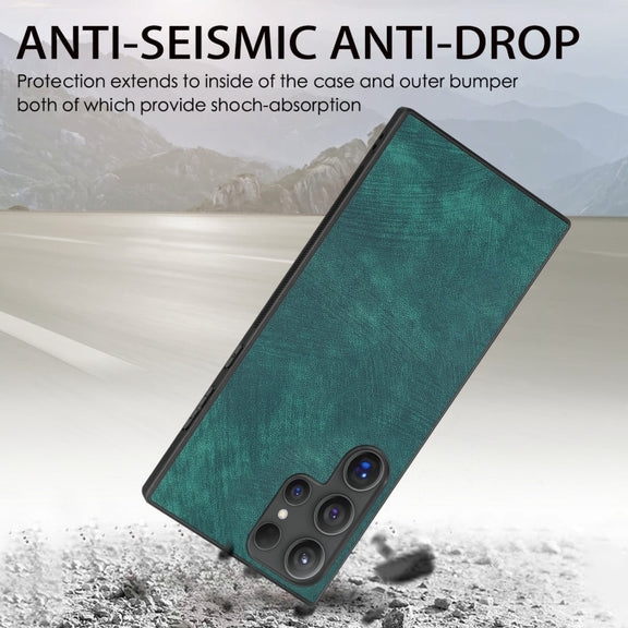 For Samsung Galaxy S25 Ultra 5G Vintage Leather PC Back Cover Phone Case(Green)