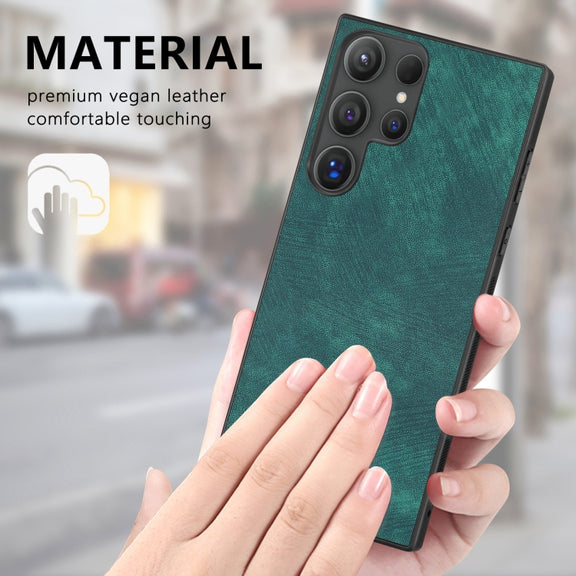 For Samsung Galaxy S25 Ultra 5G Vintage Leather PC Back Cover Phone Case(Green)