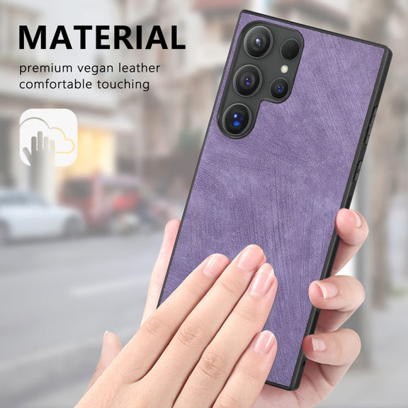 For Samsung Galaxy S25 Ultra 5G Vintage Leather PC Back Cover Phone Case(Purple)