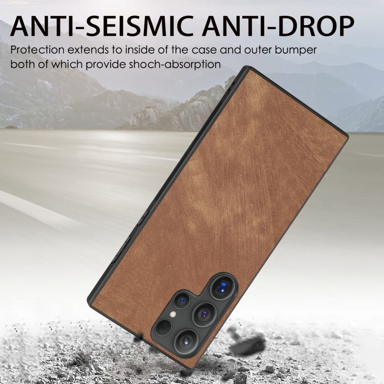 For Samsung Galaxy S25 Ultra 5G Vintage Leather PC Back Cover Phone Case(Brown)