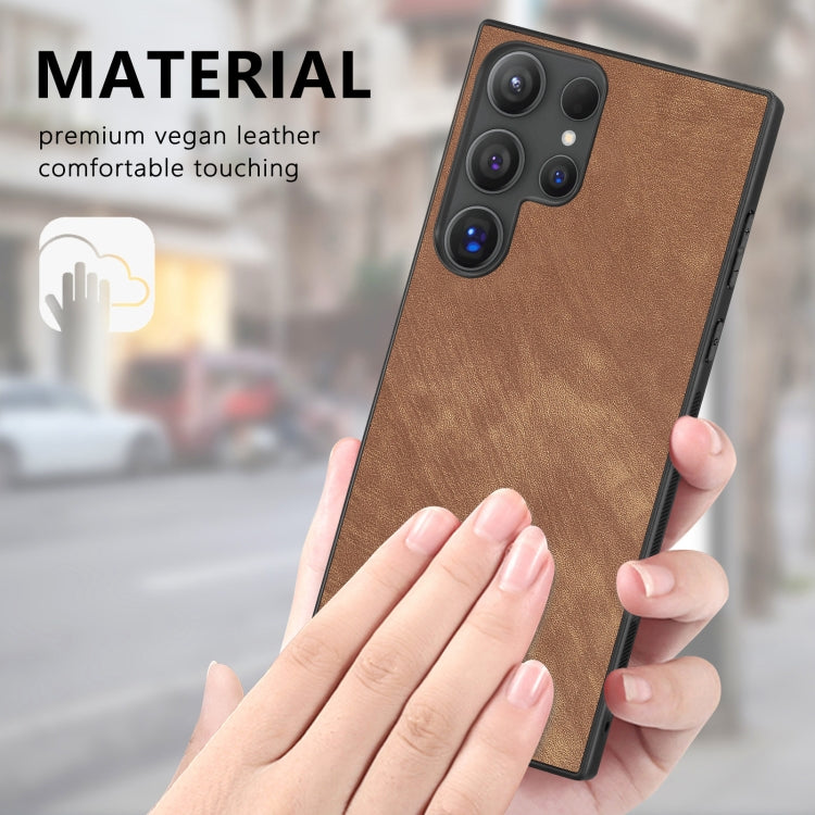 For Samsung Galaxy S25 Ultra 5G Vintage Leather PC Back Cover Phone Case(Brown)
