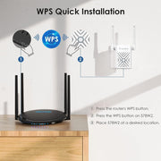 WAVLINK WN578W2 For Home Office N300 WiFi Wireless AP Repeater Signal Booster, Plug:UK Plug