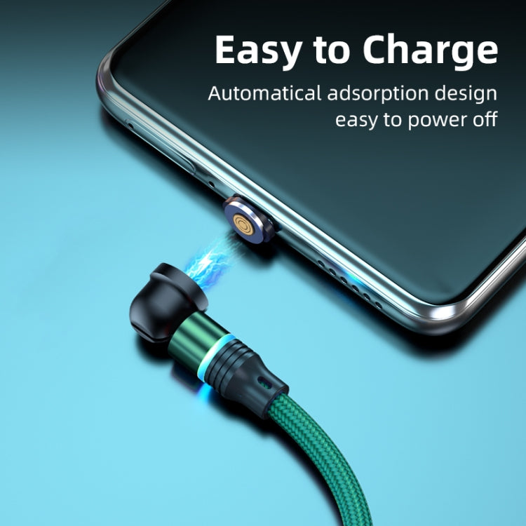 ENKAY 3 in 1 3A USB to Type-C / 8 Pin / Micro USB Magnetic 540 Degrees Rotating Fast Charging Cable, Length:2m(Green)