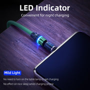 ENKAY 3 in 1 3A USB to Type-C / 8 Pin / Micro USB Magnetic 540 Degrees Rotating Fast Charging Cable, Length:2m(Green)