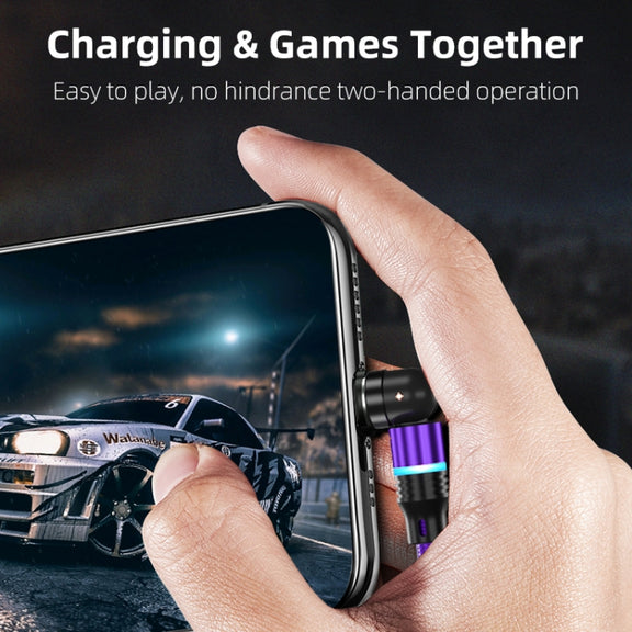 ENKAY 3 in 1 2.4A USB to Type-C / 8 Pin / Micro USB Magnetic 540 Degrees Rotating Charging Cable, Length:2m(Black)
