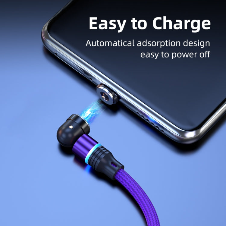 ENKAY 3 in 1 2.4A USB to Type-C / 8 Pin / Micro USB Magnetic 540 Degrees Rotating Charging Cable, Length:1m(Green)