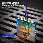 ENKAY 3 in 1 2.4A USB to Type-C / 8 Pin / Micro USB Magnetic 540 Degrees Rotating Charging Cable, Length:2m(Black)