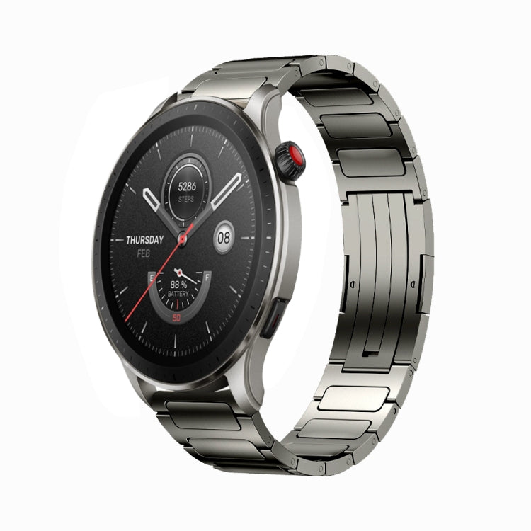 For Amazfit GTR 4 22mm I-Shaped Titanium Alloy Watch Band(Grey)