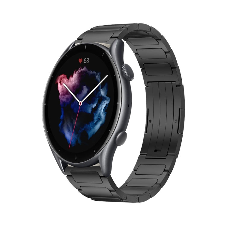For Amazfit GTR 3 Pro 22mm I-Shaped Titanium Alloy Watch Band(Black)