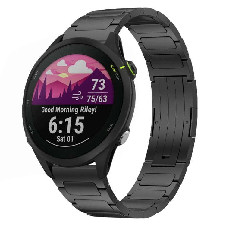 For Garmin Forerunner 255 Music 22mm I-Shaped Titanium Alloy Watch Band(Black)