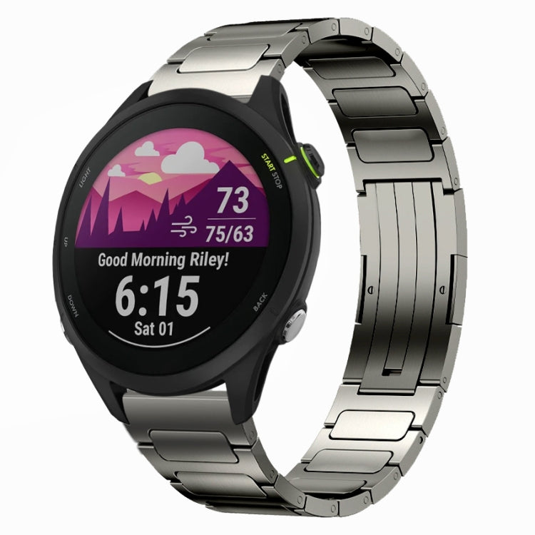 For Garmin Forerunner 255 Music 22mm I-Shaped Titanium Alloy Watch Band(Grey)