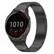 For Garmin Vivoactive 4 22mm I-Shaped Titanium Alloy Watch Band(Black)