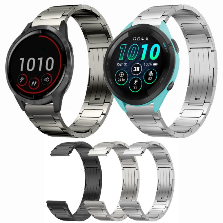 For Garmin Forerunner 255 22mm I-Shaped Titanium Alloy Watch Band(Black)
