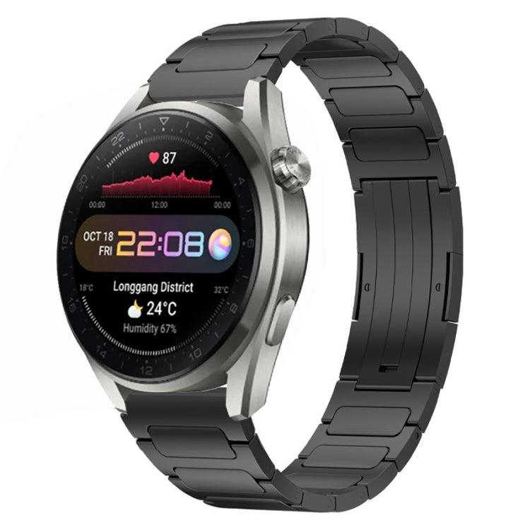 For Huawei Watch 3 Pro New 22mm I-Shaped Titanium Alloy Watch Band(Black)