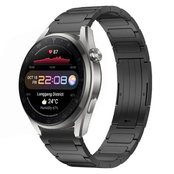 For Huawei Watch 3 Pro New 22mm I-Shaped Titanium Alloy Watch Band(Black)