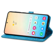 For Samsung Galaxy S25 5G Mandala Flower Embossed Leather Phone Case(Blue)