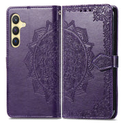 For Samsung Galaxy S25+ 5G Mandala Flower Embossed Leather Phone Case(Purple)