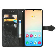 For Samsung Galaxy S25+ 5G Mandala Flower Embossed Leather Phone Case(Black)