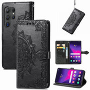 For Samsung Galaxy S25 Ultra 5G Mandala Flower Embossed Leather Phone Case(Black)