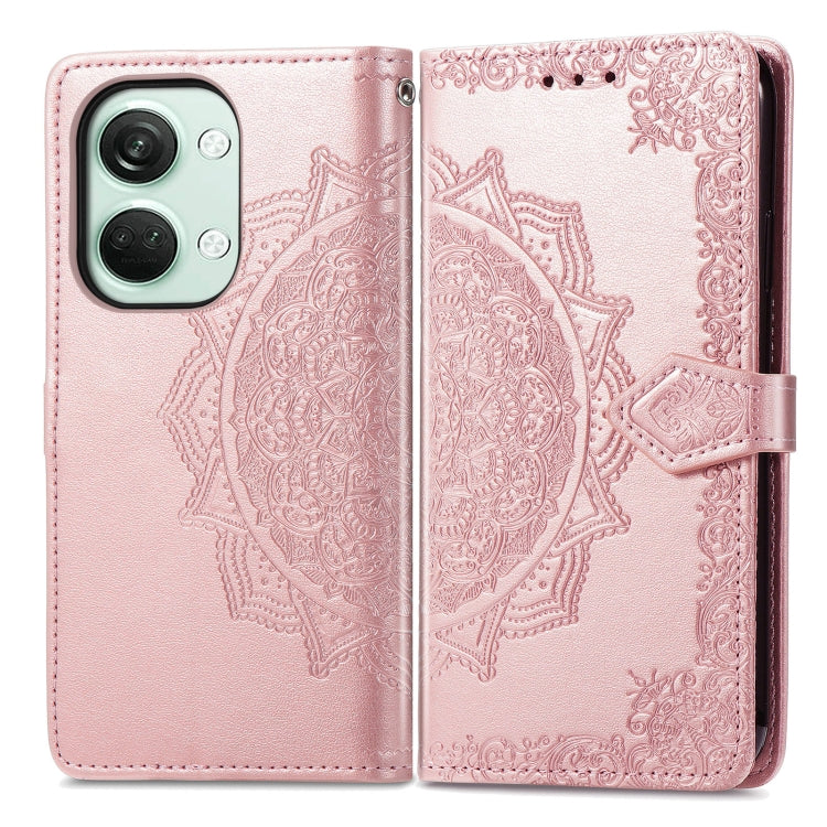 For OnePlus Nord 3 5G Mandala Flower Embossed Leather Phone Case(Rose Gold)