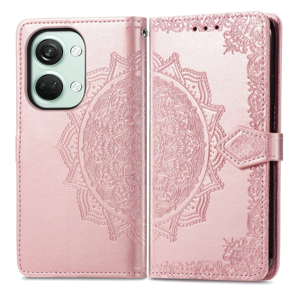 For OnePlus Nord 3 5G Mandala Flower Embossed Leather Phone Case(Rose Gold)