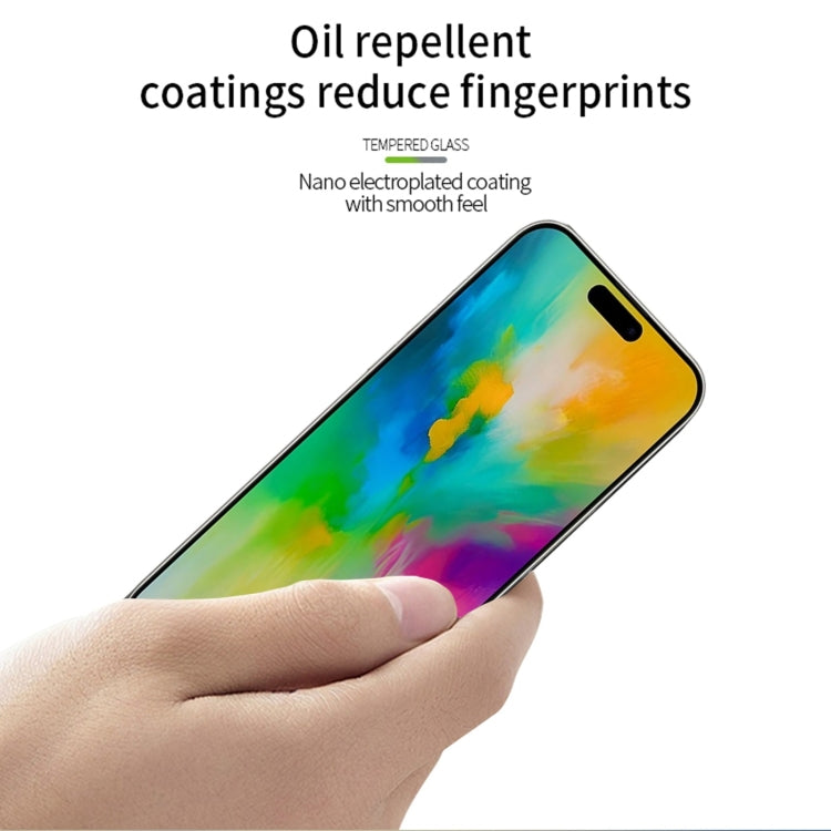 For iPhone 16 PINWUYO 9H 3D Curved Full Screen Explosion-proof Tempered Glass Film(Black)