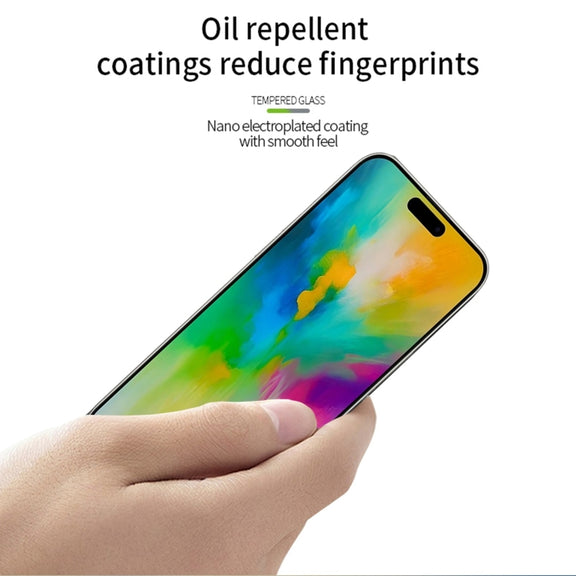 For iPhone 16 PINWUYO 9H 3D Curved Full Screen Explosion-proof Tempered Glass Film(Black)