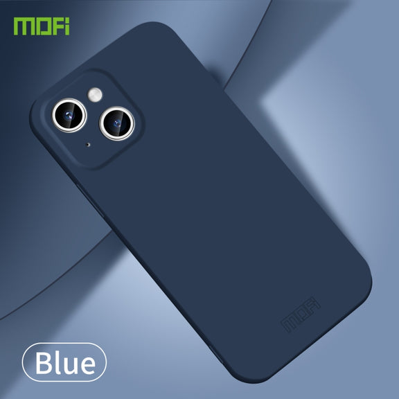 For iPhone 14 Plus MOFI Qin Series Skin Feel All-inclusive PC Phone Case(Blue)