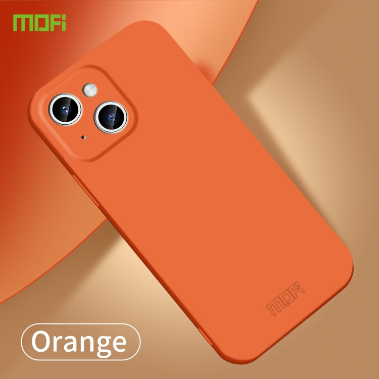 For iPhone 14 Plus MOFI Qin Series Skin Feel All-inclusive PC Phone Case(Orange)
