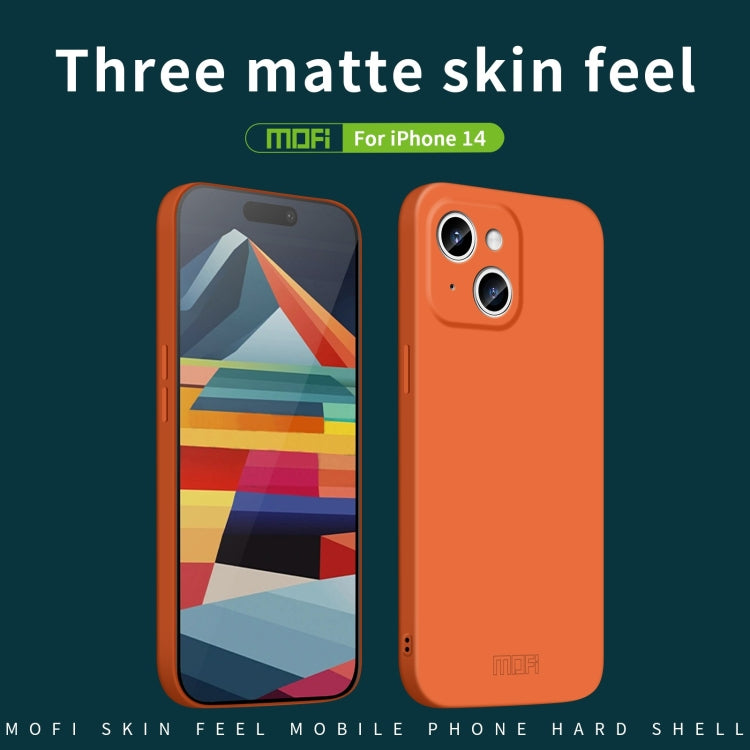 For iPhone 14 MOFI Qin Series Skin Feel All-inclusive PC Phone Case(Blue)