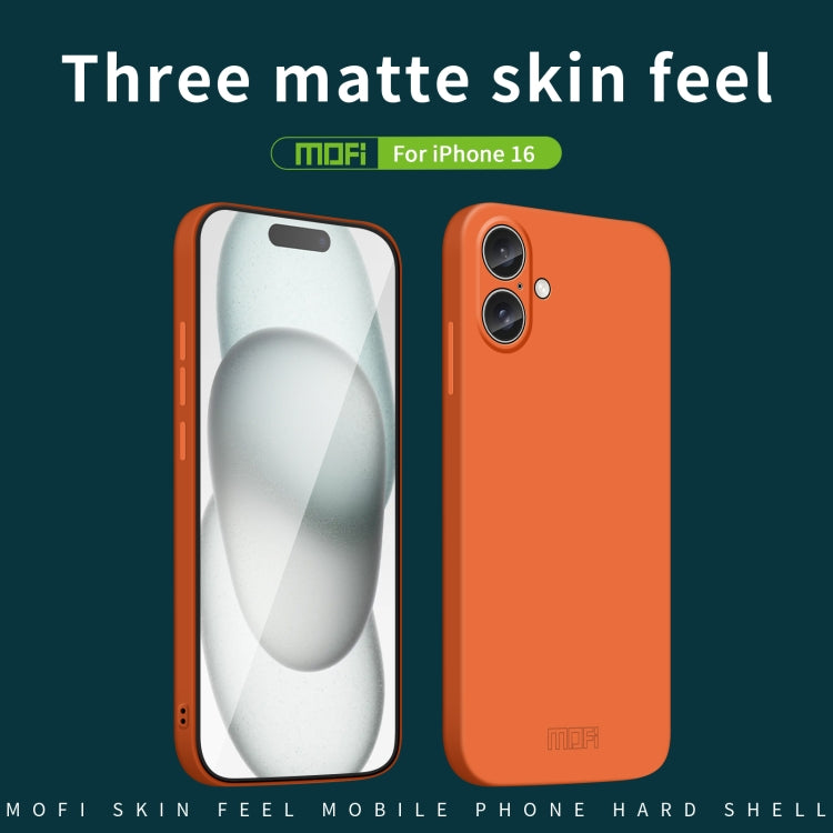 For iPhone 16 MOFI Qin Series Skin Feel All-inclusive PC Phone Case(Blue)