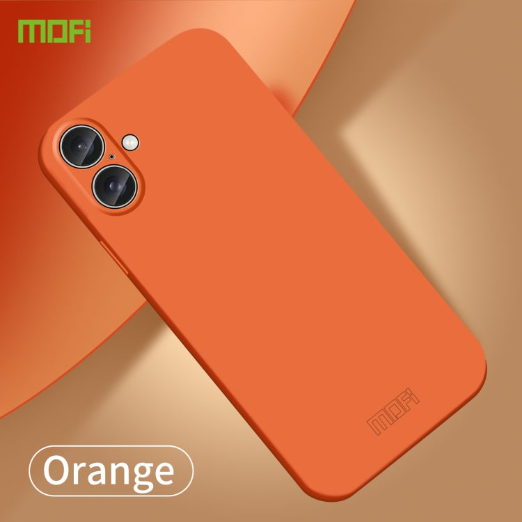 For iPhone 16 Plus MOFI Qin Series Skin Feel All-inclusive PC Phone Case(Orange)