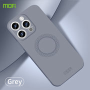 For iPhone 15 Pro Max MOFI Qin Series Skin Feel All-inclusive Silicone Phone Case(Gray)