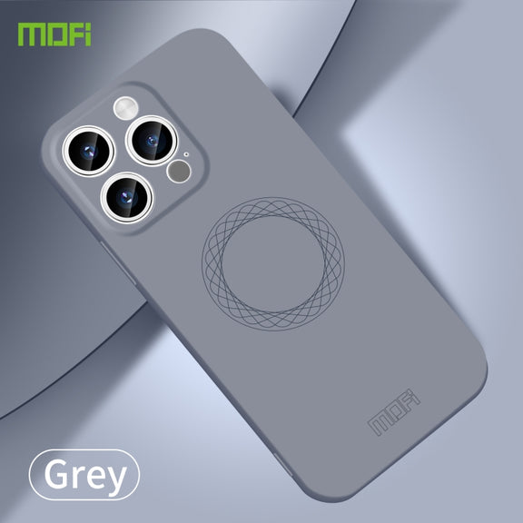 For iPhone 15 Pro Max MOFI Qin Series Skin Feel All-inclusive Silicone Phone Case(Gray)