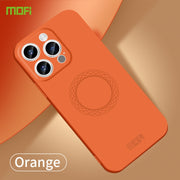 For iPhone 15 Pro Max MOFI Qin Series Skin Feel All-inclusive Silicone Phone Case(Orange)