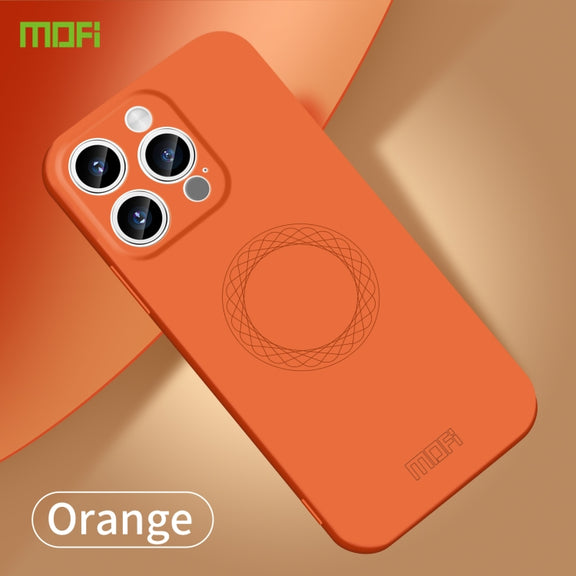 For iPhone 15 Pro Max MOFI Qin Series Skin Feel All-inclusive Silicone Phone Case(Orange)