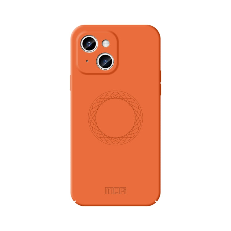 For iPhone 15 Plus MOFI Qin Series Skin Feel All-inclusive Silicone Phone Case(Orange)
