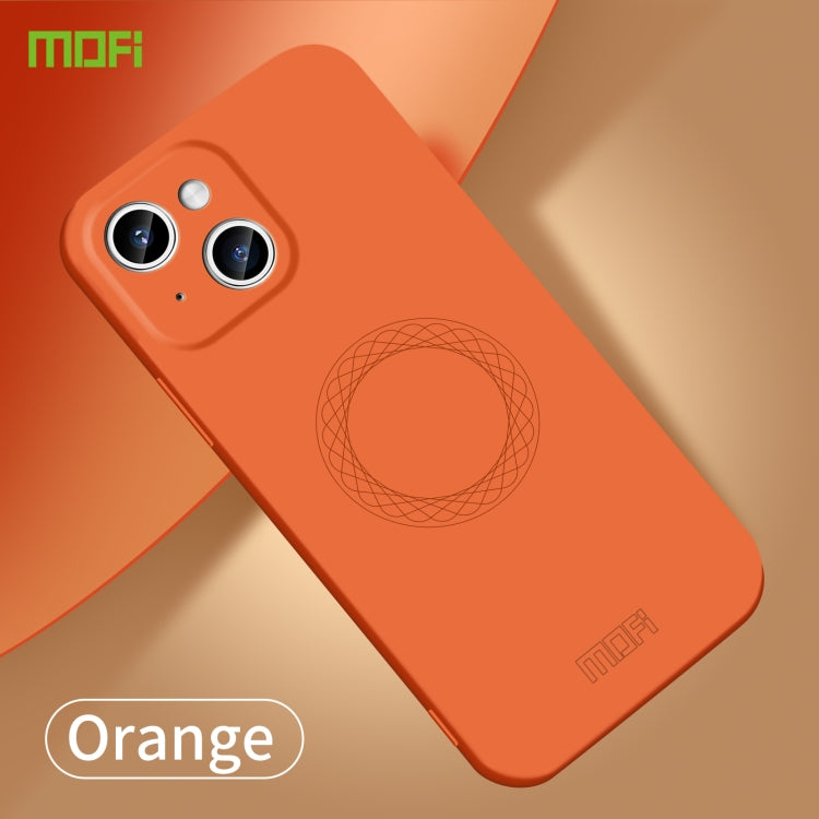 For iPhone 15 Plus MOFI Qin Series Skin Feel All-inclusive Silicone Phone Case(Orange)
