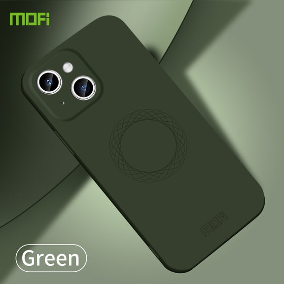For iPhone 15 MOFI Qin Series Skin Feel All-inclusive Silicone Phone Case(Green)
