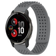 For Garmin Venu 2 Plus 20mm Holes Breathable 3D Dots Silicone Watch Band(Grey)