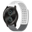 For Garmin VivoMove Style 20mm Holes Breathable 3D Dots Silicone Watch Band(White+Grey) - Watch Bands by PMC TechLife | Online Shopping South Africa | PMC TechLife