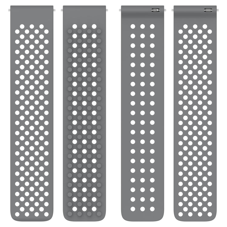 For Garmin VivoMove Style 20mm Holes Breathable 3D Dots Silicone Watch Band(White+Grey)