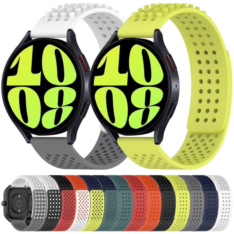 For Samsung Galaxy Watch 5  40mm 20mm Holes Breathable 3D Dots Silicone Watch Band(Grey)