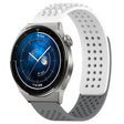 For Huawei Watch GT3 Pro 43mm 20mm Holes Breathable 3D Dots Silicone Watch Band(White+Grey) - Watch Bands by PMC TechLife | Online Shopping South Africa | PMC TechLife
