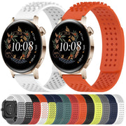 For Huawei Watch 2 20mm Holes Breathable 3D Dots Silicone Watch Band(Grey)