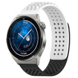 For Huawei Watch GT3 Pro 46mm 22mm Holes Breathable 3D Dots Silicone Watch Band(White+Black) - Watch Bands by PMC TechLife | Online Shopping South Africa | PMC TechLife
