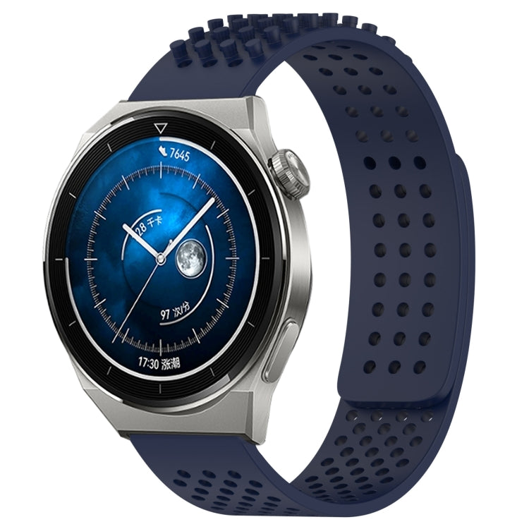 For Huawei Watch GT3 Pro 46mm 22mm Holes Breathable 3D Dots Silicone Watch Band(Midnight Blue)